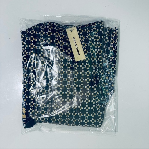 Max Studio NWT Geometric Sheath Midi Dress, Women’s Size Small, Pleated Skirt - Picture 15 of 16